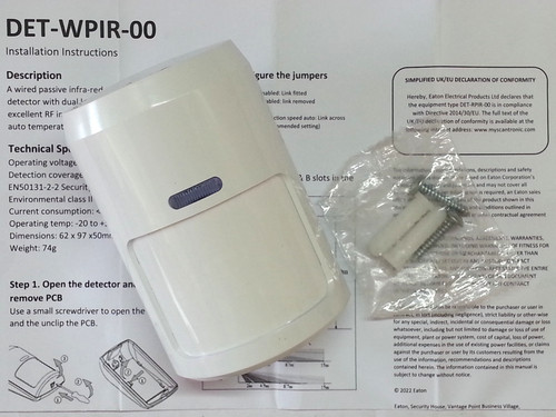 Scantronic det wpir - scantronic, det-wpir